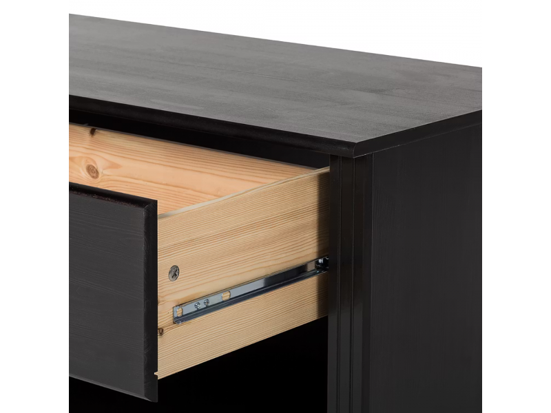 Kit com 3 estantes com portas nas laterais em Madeira Maciça – na cor nibs| Coleção Biblioteca